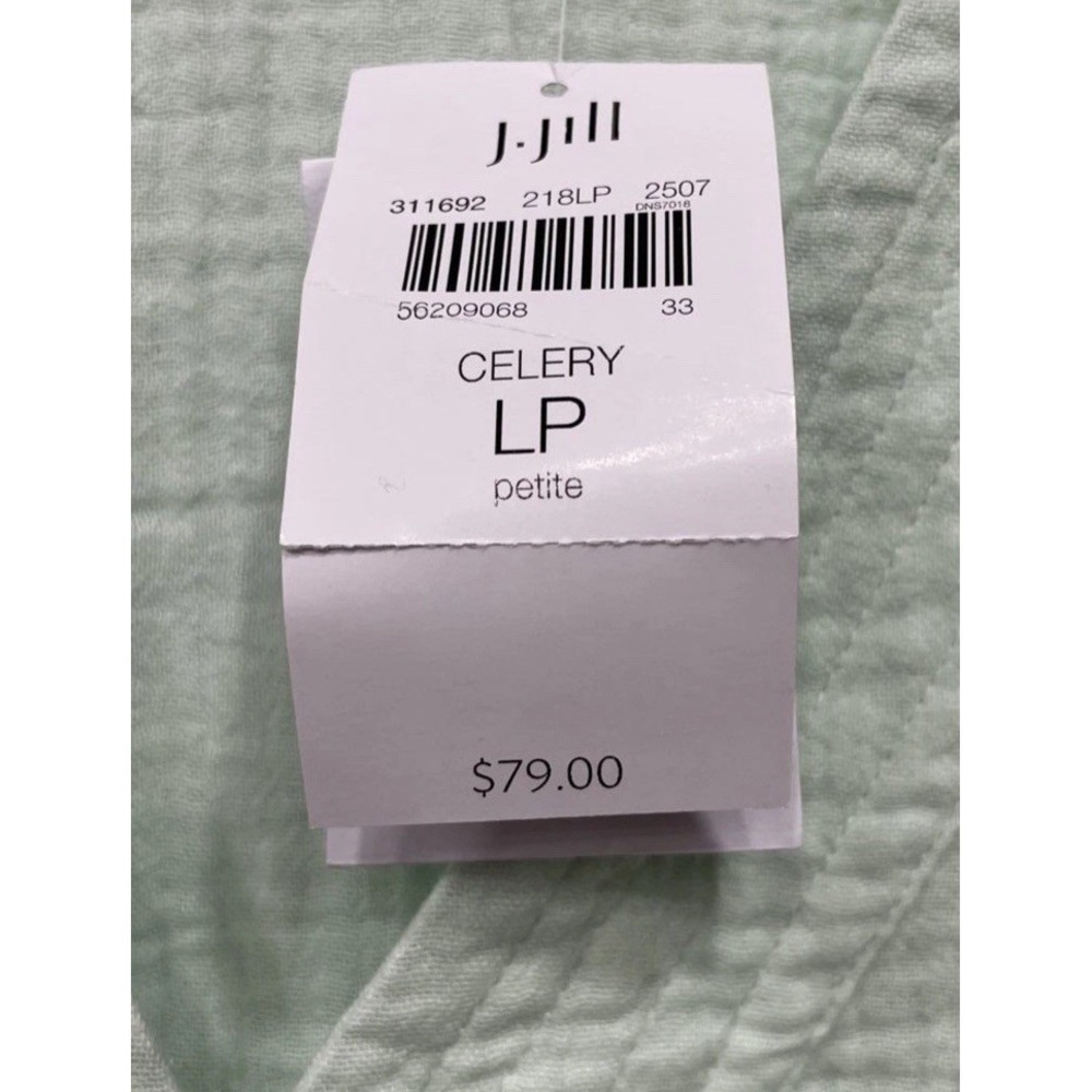🔥J.Jill Cotton-Gauze 💚V-Neck  Tunic Blouse Boho Comfort Cool‎ Lg petite $79 - Picture 3 of 7